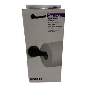 KOHLER Cursiva Bathroom Toilet Paper Holder in Matte Black